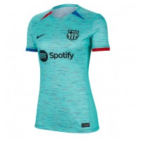 Camisa de Futebol Barcelona Frenkie de Jong #21 Equipamento Alternativo Mulheres 2023-24 Manga Curta